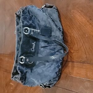 (J9) Coach Ashley Signature Satin Satchel